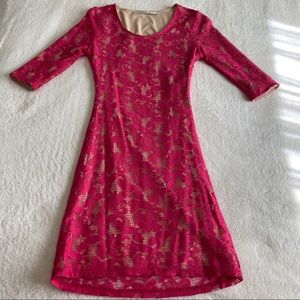 Lovers + Friends Sway Lace Dress Hot Pink Sz XS